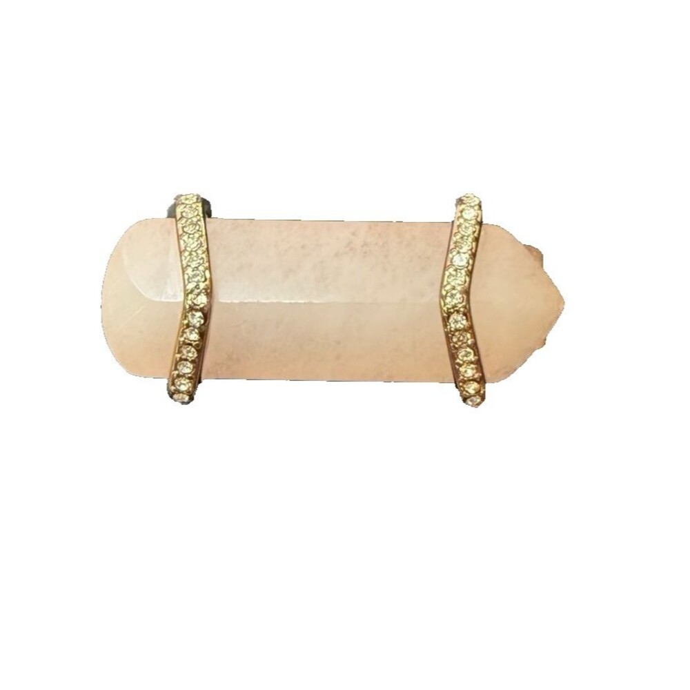 Keep Collective Geo Bar Rose Quartz Charm Rose Gold Pave Slider Retired No Box